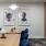 Meeting room with desks and chairs