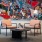 Seating area with wild wall art 