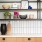 Shelves with decor and bowls 